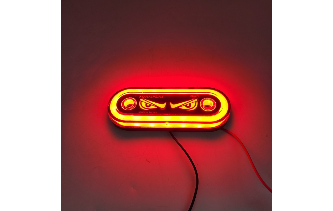 Габаритный фонарь красный НЕОН "Глаза" 12-24V