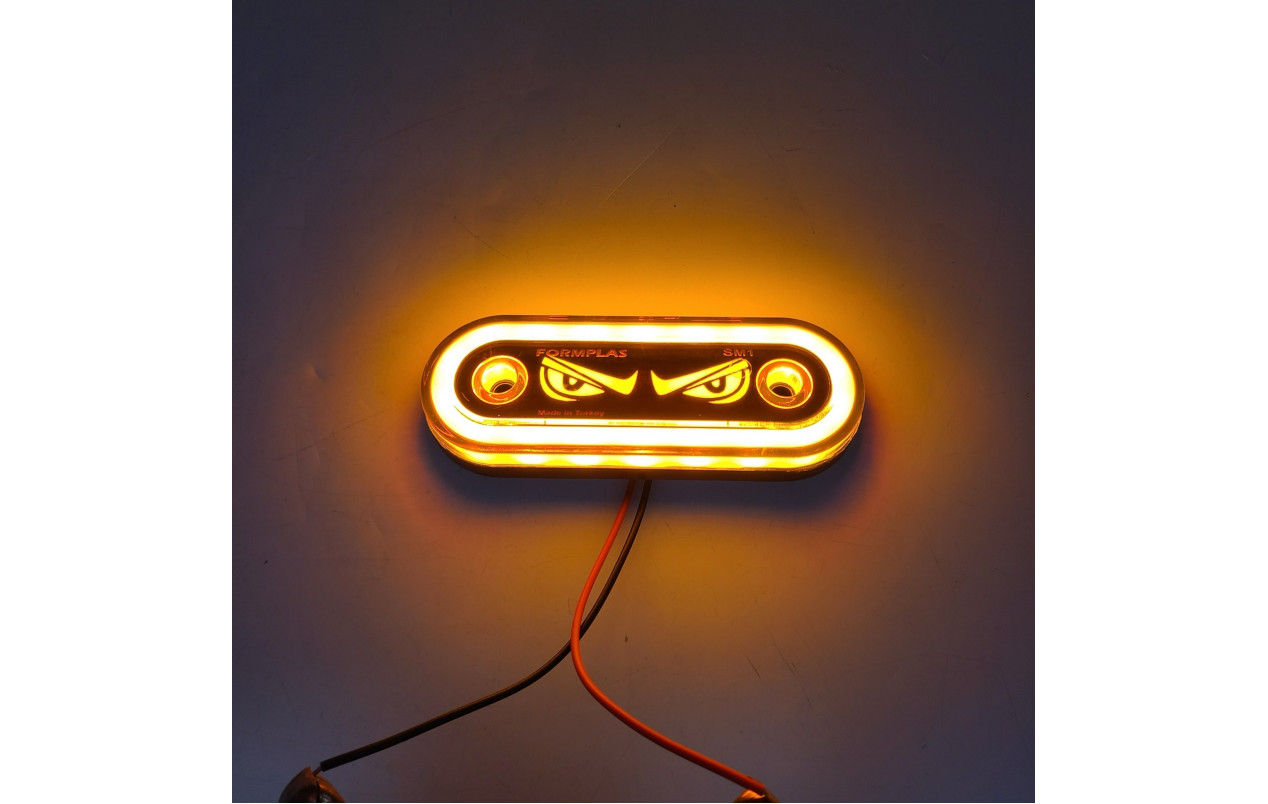 Габаритный фонарь желтый НЕОН "Глаза" 12-24V