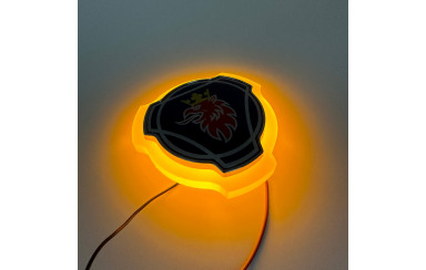 Эмблема с подсветкой SCANIA LED 001 Желтая
