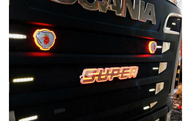 Емблема із підсвічуванням SCANIA LED 001 Біла