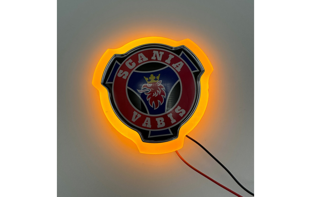 Эмблема с подсветкой SCANIA LED 006 Желтая
