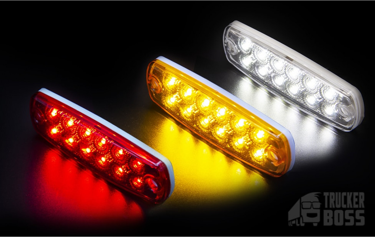 Габаритный фонарь Белый 12-24v 12LED FR