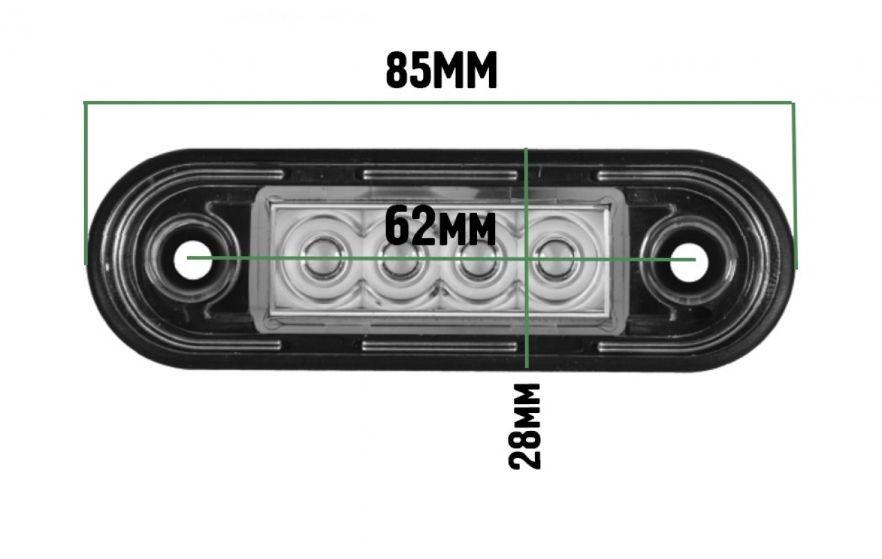 Габаритный фонарь диодный красный 4LED