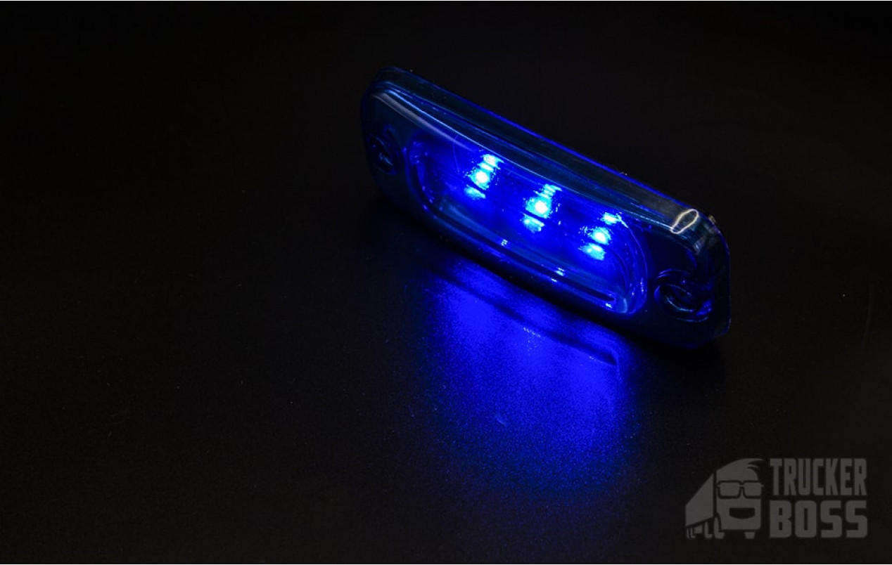 Габаритный фонарь светодиодный Синий 24v 3LED NOKTA