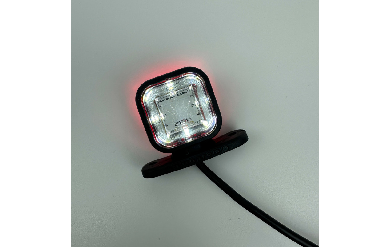 Габаритный фонарь 12-24v Красно-белый 5см LED