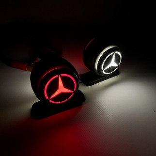 Габаритный фонарь с логотипом Mercedes 24v 6см