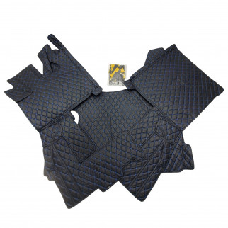 Килимок 3D Еко-шкіра DAF XF105 Механіка Чорний-синя строчка