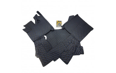 Килимок 3D Еко-шкіра DAF XF105 Механіка Чорний-синя строчка