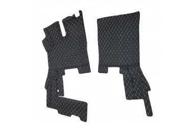 Килимок 3D Еко-шкіра DAF XF106 Автомат Чорний-бежева строчка