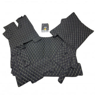 Килимок 3D Еко-шкіра DAF XF106 Автомат Чорний-бежева строчка