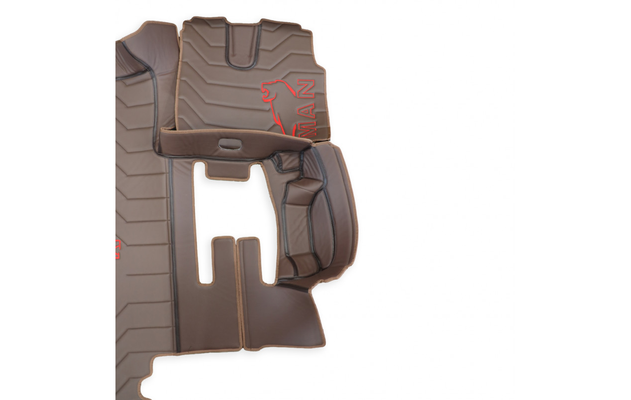 Коврик 3D Экокожа MAN TGX 2008-2017; 1ящ., АКПП,МКПП. коричневый