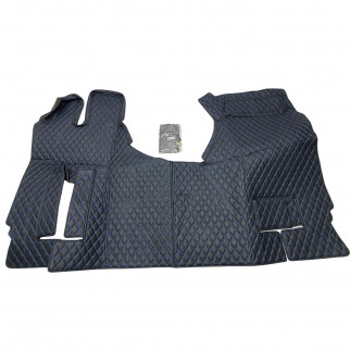 Килимок 3D Еко-шкіра MERCEDES ACTROS MP4 чорний-синя строчка