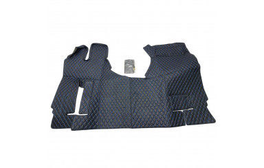 Килимок 3D Еко-шкіра MERCEDES ACTROS MP4 чорний-синя строчка