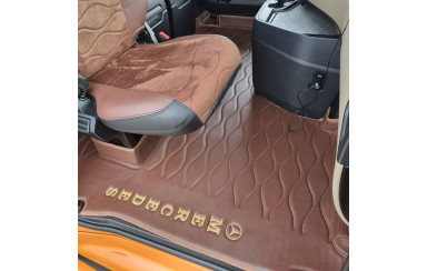 Коврик эко-кожа 3D Mercedes Actros EURO 6 MP4\MP5, коричневый