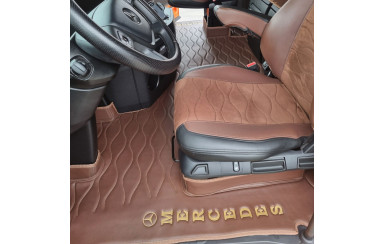 Коврик эко-кожа 3D Mercedes Actros EURO 6 MP4\MP5, коричневый