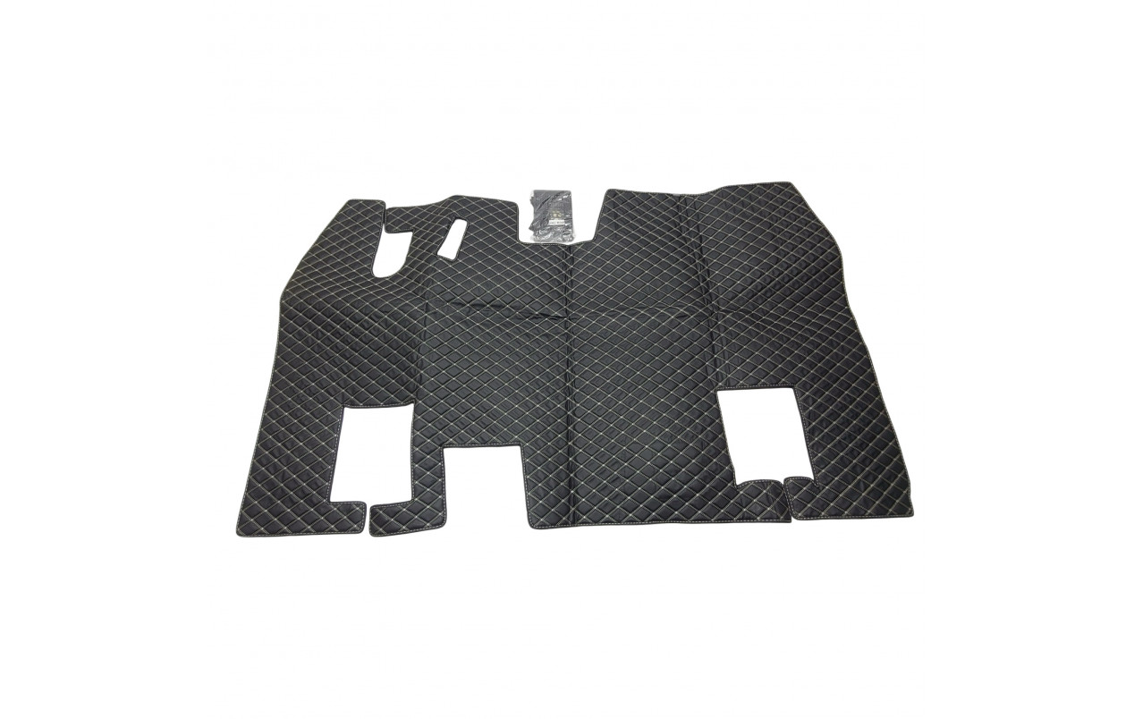 Коврик 3D Эко-кожа Renault Magnum Черный-бежевая строчка