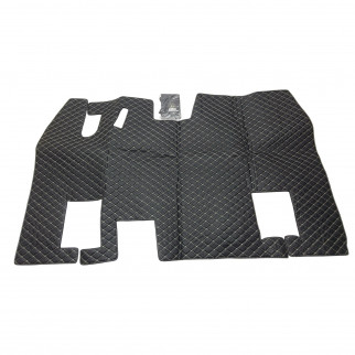 Коврик 3D Эко-кожа Renault Magnum Черный-бежевая строчка