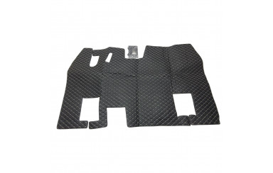 Коврик 3D Эко-кожа Renault Magnum Черный-бежевая строчка