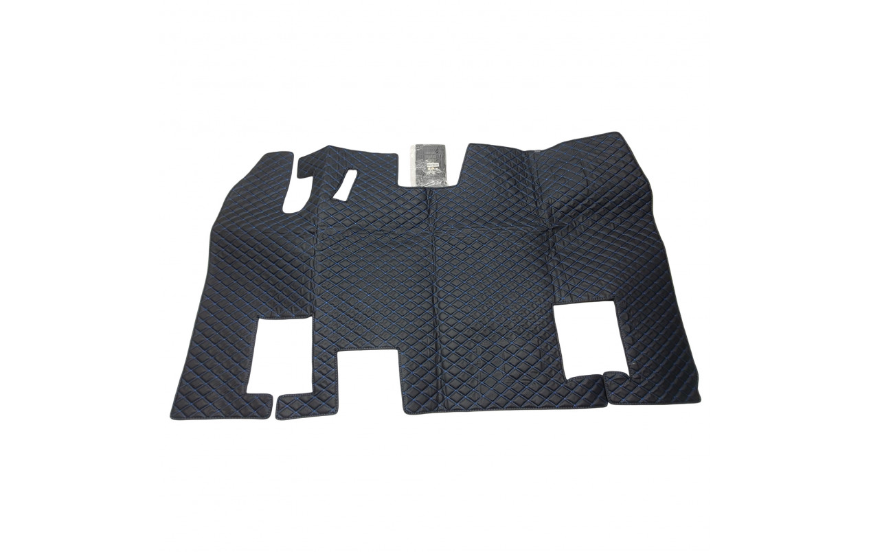 Коврик 3D Эко-кожа Renault Magnum Черный-синяя строчка