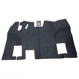 Коврик 3D Эко-кожа Renault Magnum Черный-синяя строчка