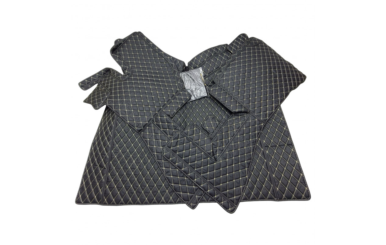 Килимок 3Д Еко-шкіра VOLVO FH 2002 -2008 чорний-бежева строчка