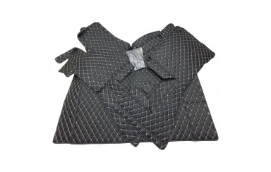 Килимок 3Д Еко-шкіра VOLVO FH 2002 -2008 чорний-бежева строчка