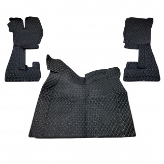 Килимок 3Д Еко-шкіра VOLVO FH 2002 -2008 чорний-бежева строчка