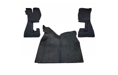 Килимок 3Д Еко-шкіра VOLVO FH 2002 -2008 чорний-бежева строчка