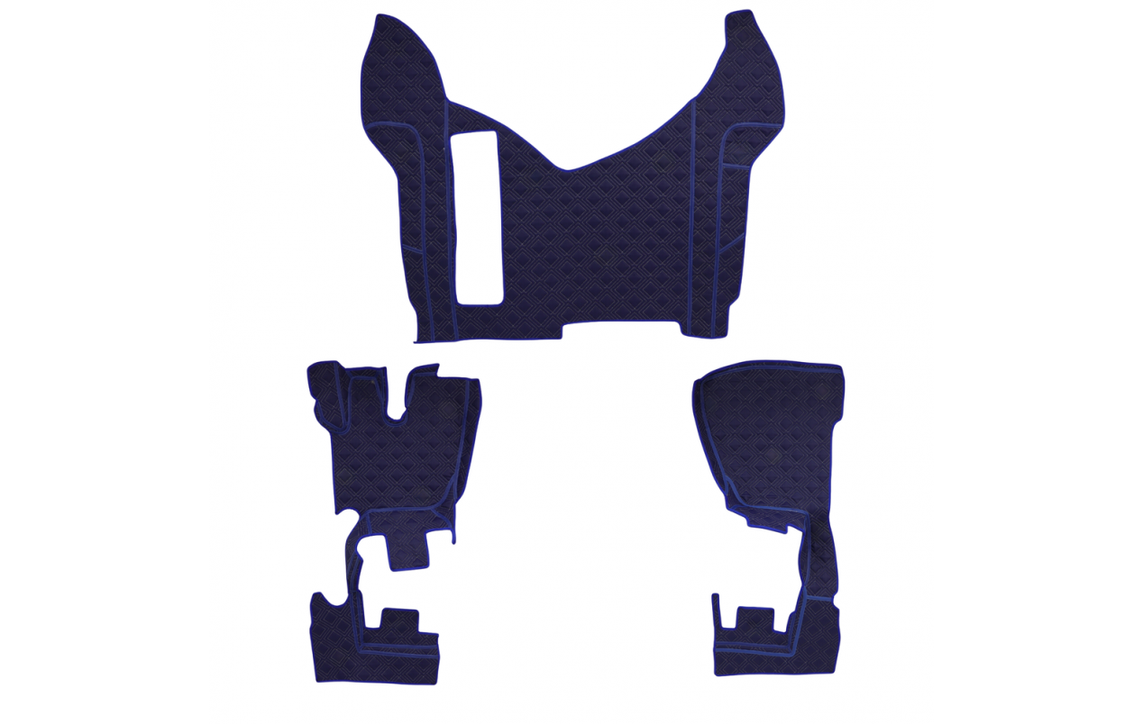 Коврик 3D Экокожа RENAULT Premium 2006-2013; АКПП, МКПП, синий