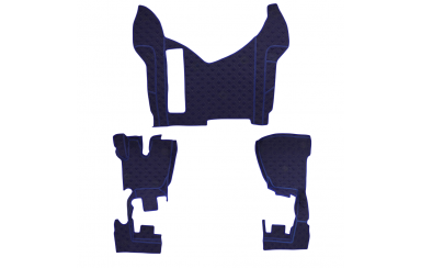 Коврик 3D Экокожа RENAULT Premium 2006-2013; АКПП, МКПП, синий
