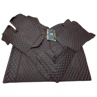 Килимок 3Д Еко-шкіра VOLVO FH 2002 -2008 чорний-червона строчка