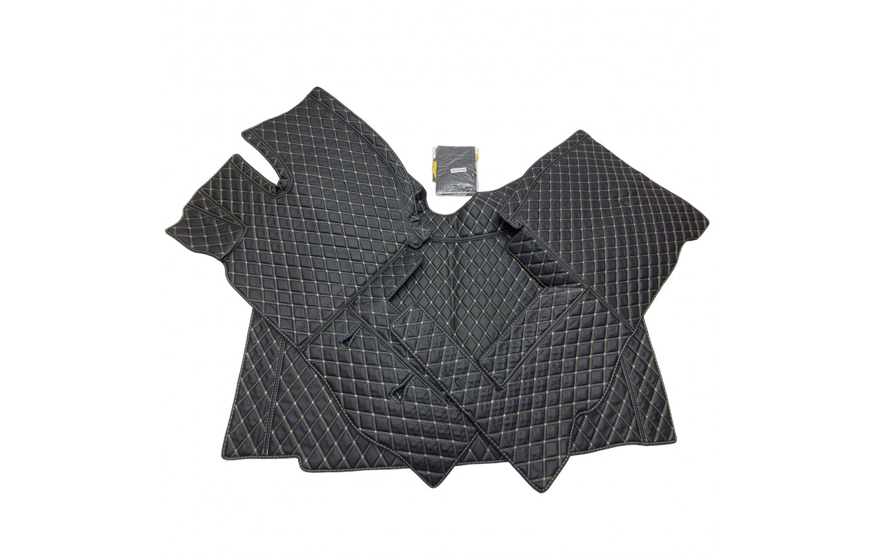 Килимок 3D Еко-шкіра VOLVO FH 4 чорний-бежевий рядок