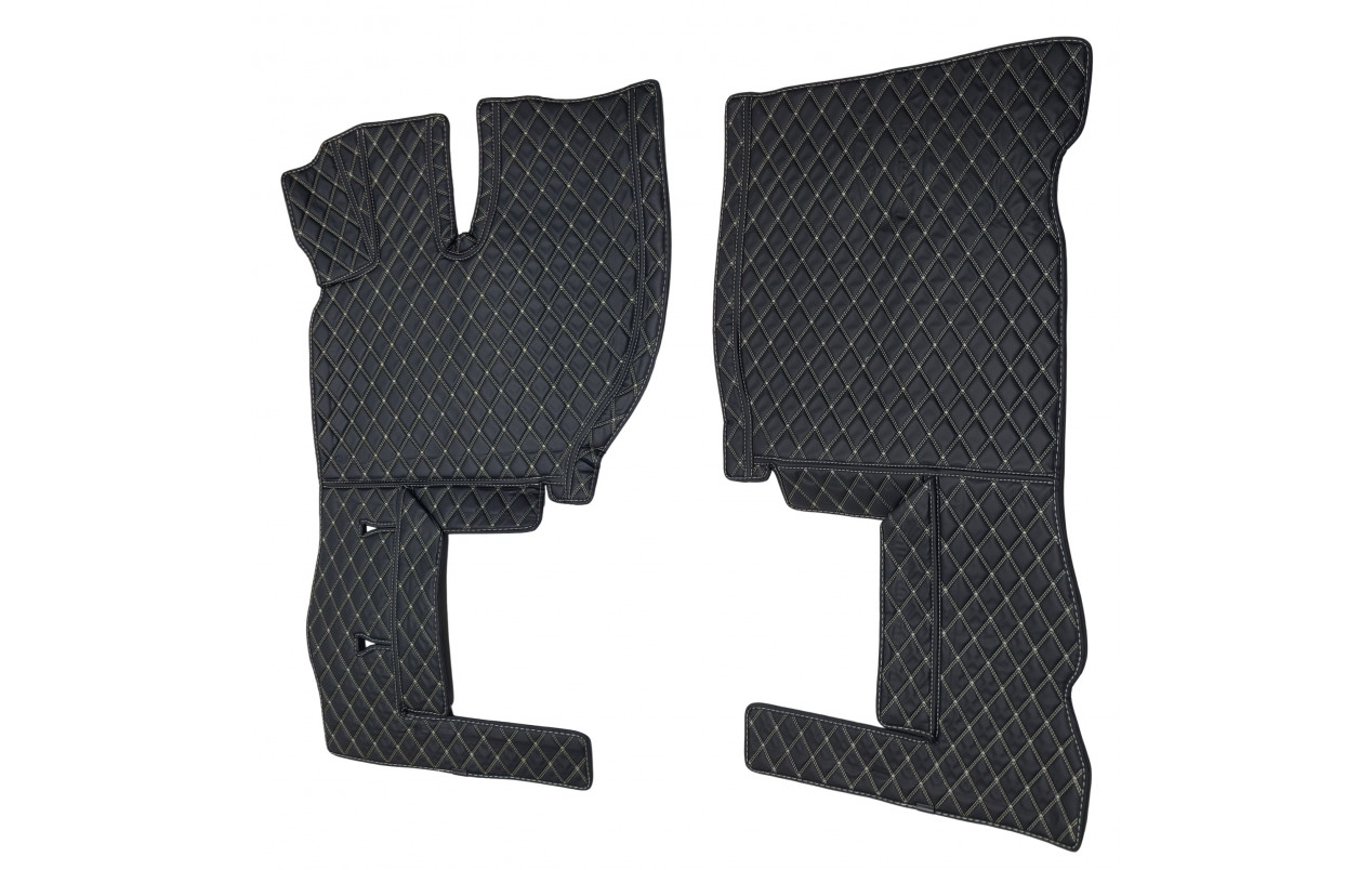 Килимок 3D Еко-шкіра VOLVO FH 4 чорний-бежевий рядок