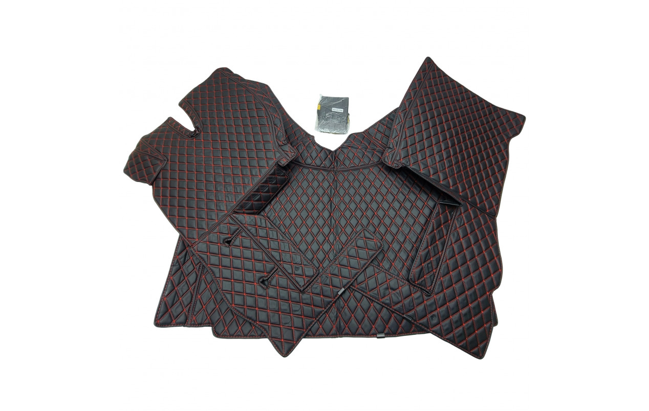 Килимок 3D Еко-шкіра VOLVO FH 4 чорний-червоний рядок