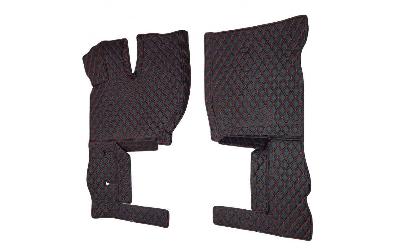 Килимок 3D Еко-шкіра VOLVO FH 4 чорний-червоний рядок