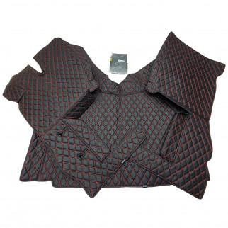 Килимок 3D Еко-шкіра VOLVO FH 4 чорний-червоний рядок