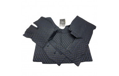 Коврик 3D Эко-кожа VOLVO FH 4 черный-синяя строчка