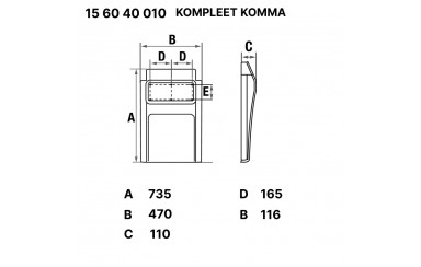 Полукрыло пластиковое на прицеп 470*735 Schmitz LAGO