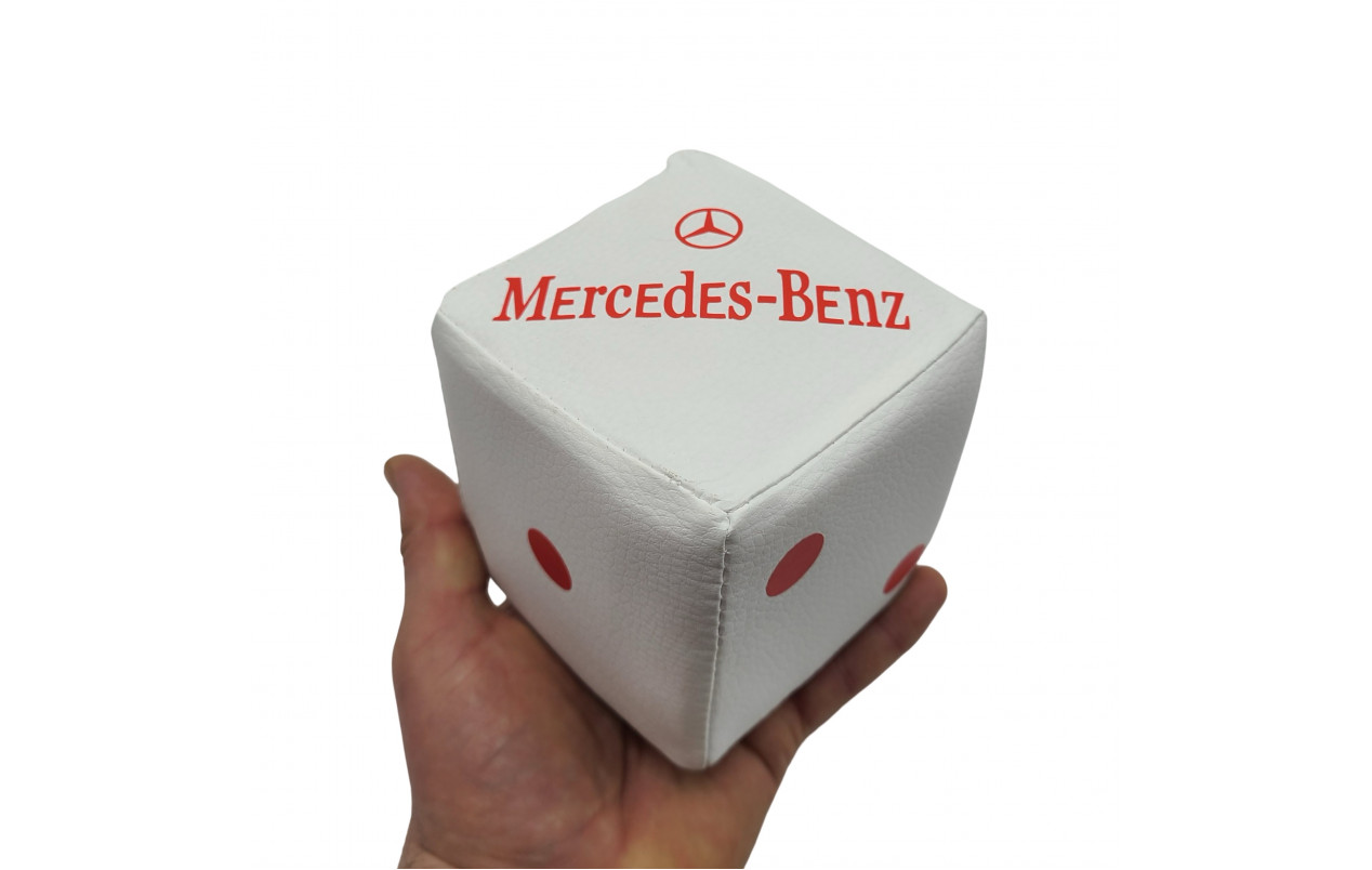 Кубик эко кожа MERCEDES Белый с красным
