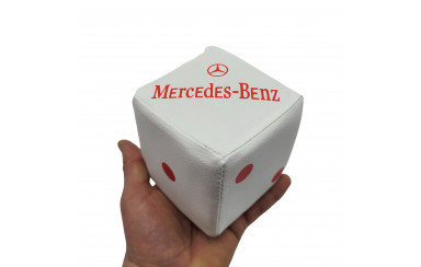 Кубик эко кожа MERCEDES Белый с красным