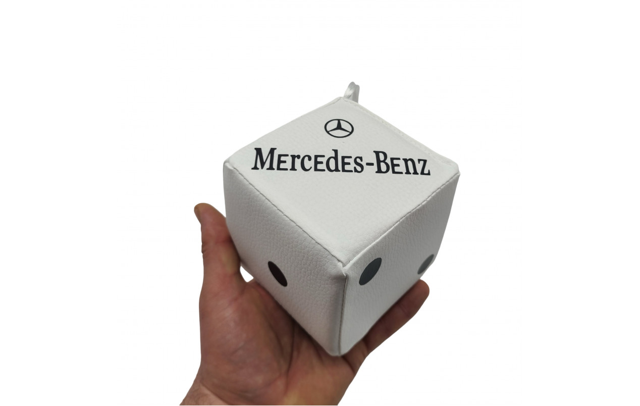 Кубик эко кожа MERCEDES Белый с черным