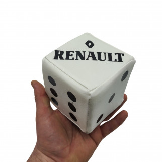 Кубик эко кожа RENAULT Белый с черным
