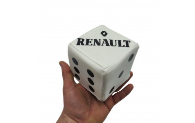 Кубик эко кожа RENAULT Белый с черным
