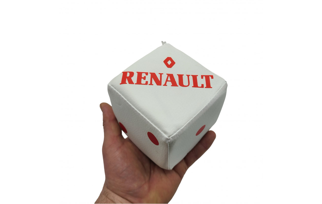 Кубик эко кожа RENAULT Белый с красным