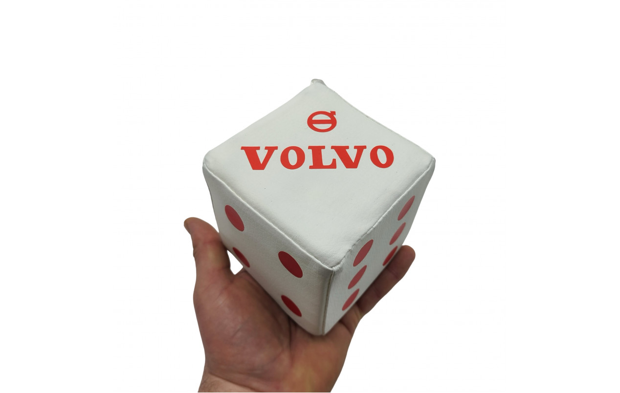 Кубик эко кожа VOLVO Белый с красным