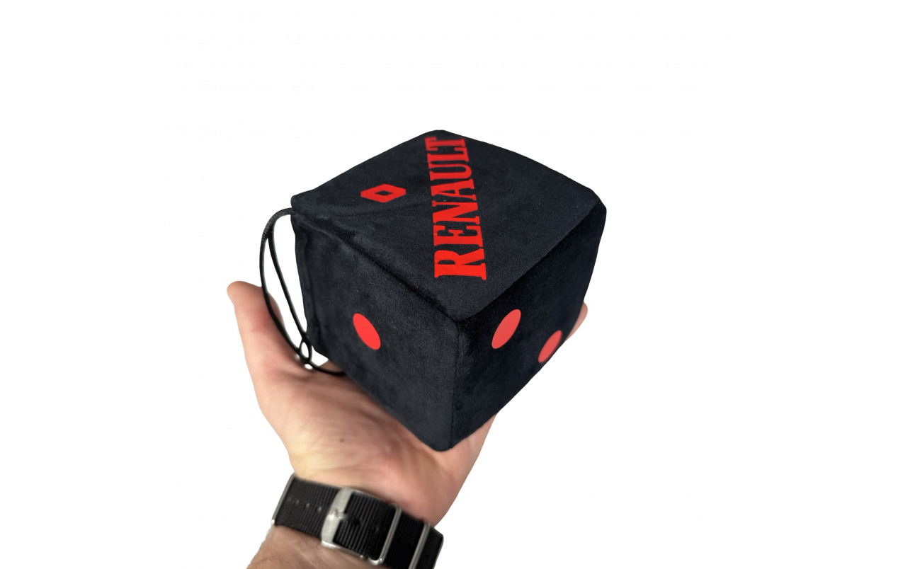 Кубик в кабину с присоской RENAULT черный c красным