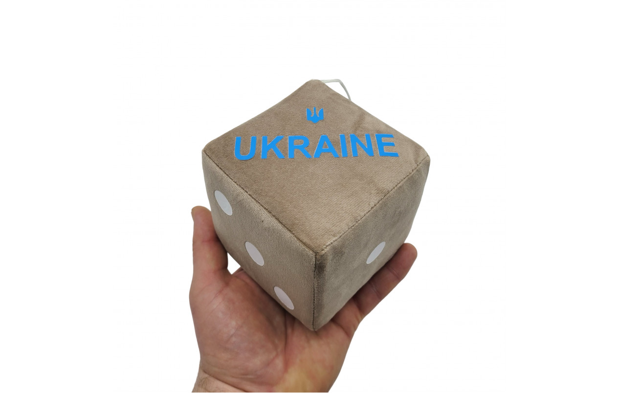 Кубик в кабину с присоской UKRAINE бежевый
