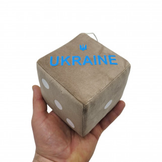 Кубик в кабину с присоской UKRAINE бежевый