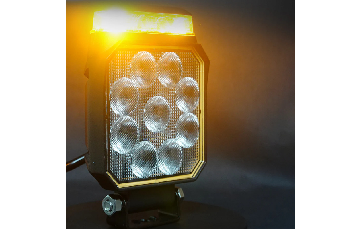 Фара робоча з маячком 10-90V 9LED