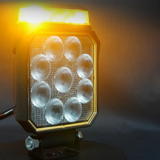 Фара робоча з маячком 10-90V 9LED